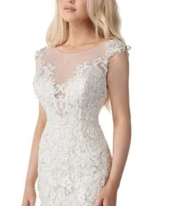 Rachel Allan - M772 Illusion Yoke Embellished Lace Mermaid Bridal Gown 13 Rachel Allan - M772 Illusion Yoke Embellished Lace Mermaid Bridal Gown