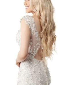 Rachel Allan - M772 Illusion Yoke Embellished Lace Mermaid Bridal Gown 14 Rachel Allan - M772 Illusion Yoke Embellished Lace Mermaid Bridal Gown