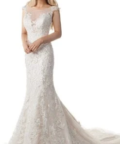 Rachel Allan - M772 Illusion Yoke Embellished Lace Mermaid Bridal Gown 11 Rachel Allan - M772 Illusion Yoke Embellished Lace Mermaid Bridal Gown