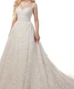 Rachel Allan - M777 Allover Embroidered Tulle Ballgown Wedding Dress