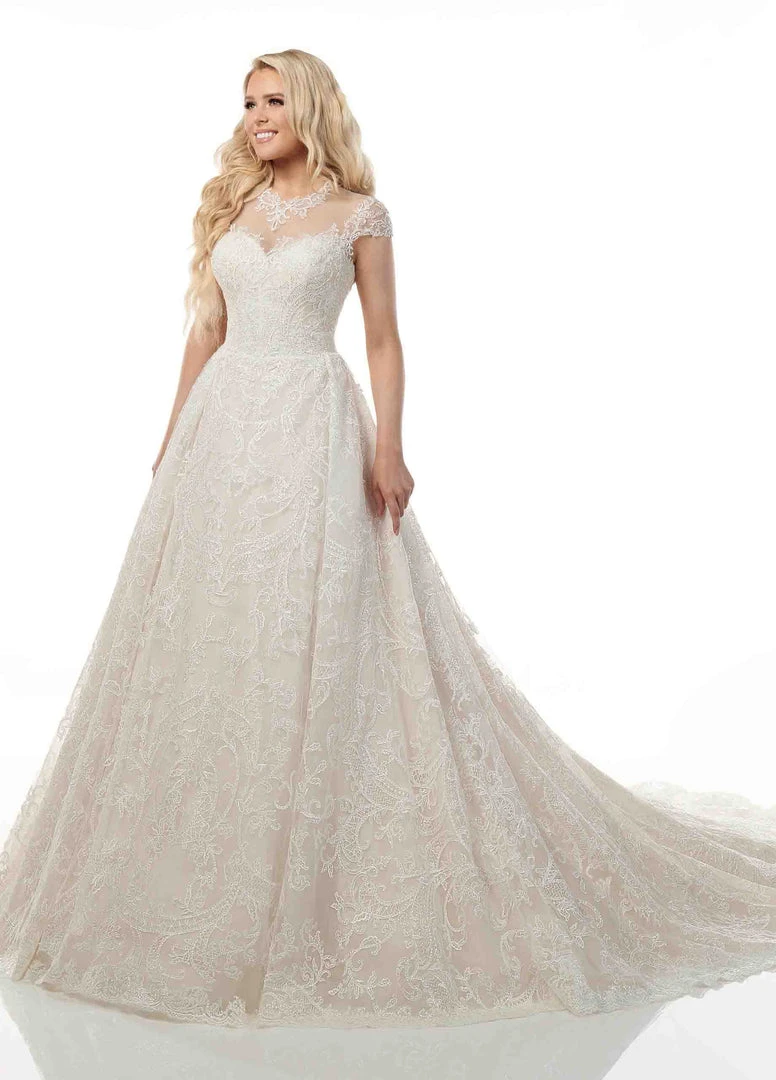 Rachel Allan - M777 Allover Embroidered Tulle Ballgown Wedding Dress 5 Rachel Allan - M777 Allover Embroidered Tulle Ballgown Wedding Dress