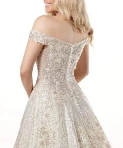 Rachel Allan - M782 Off Shoulder Shimmer A-Line Wedding Dress 15 Rachel Allan - M782 Off Shoulder Shimmer A-Line Wedding Dress