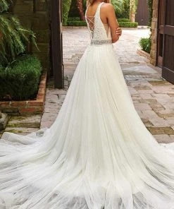 Rachel Allan - M785 Embroidered Deep V Neck Mermaid Gown With Overlay 7 Rachel Allan - M785 Embroidered Deep V Neck Mermaid Gown With Overlay