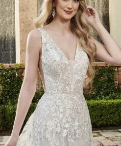 Rachel Allan - M790 Plunging Neck Soft Tulle Bridal Gown