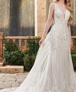 Rachel Allan - M790 Plunging Neck Soft Tulle Bridal Gown