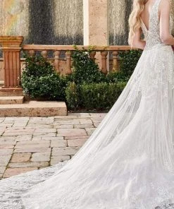 Rachel Allan - M790 Plunging Neck Soft Tulle Bridal Gown