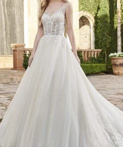 Rachel Allan - M794 Glittered Tulle A Line Wedding Gown