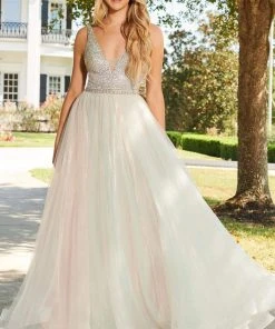 Rachel Allan Prom - 7015 Bead Embellished A-Line Evening Dress