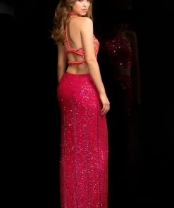 Scala - 25400L Dress In Fuchsia/Coral