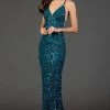 Scala - 47542 Full Sequins Strapless V Neck Open Back Sheath Gown 1 Scala - 47542 Full Sequins Strapless V Neck Open Back Sheath Gown