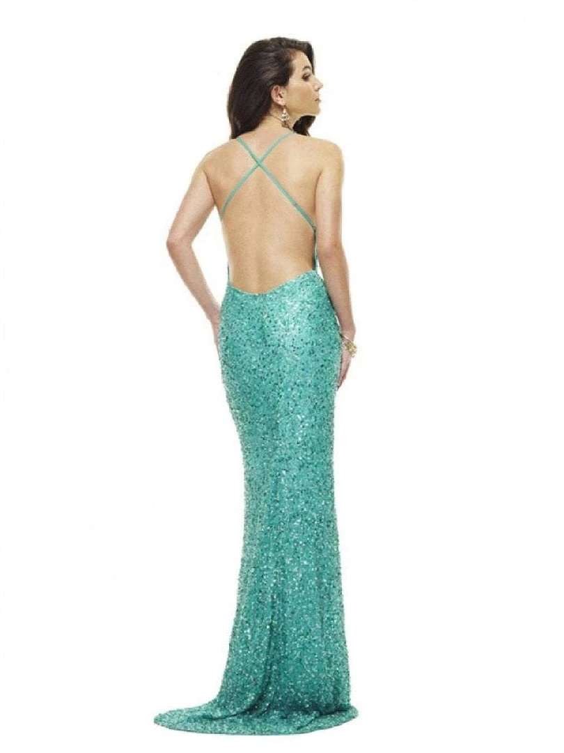 Scala - 47551 Full Sequins Open Back Fitted Evening Gown 6 Scala - 47551 Full Sequins Open Back Fitted Evening Gown