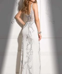 Scala - 48550 High Neckline Long Prom Dress