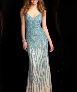 Scala - 48554 V-Neckline Long Sequin Prom Dress 22 Scala - 48554 V-Neckline Long Sequin Prom Dress