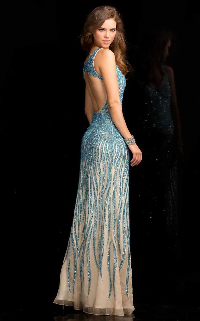 Scala - 48554 V-Neckline Long Sequin Prom Dress 5 Scala - 48554 V-Neckline Long Sequin Prom Dress