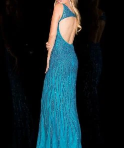 Scala - 48554 V-Neckline Long Sequin Prom Dress 23 Scala - 48554 V-Neckline Long Sequin Prom Dress