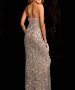 Scala - 48673 Sweetheart Sequin Prom Dress With Side Slit