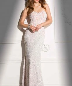 Scala - 48680 Sweetheart Prom Dress With Crystal Embellishments