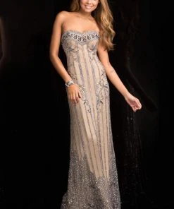 Scala - 48685 Encrusted Long Prom Dress