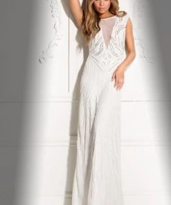 Scala - 48689 Fitted Encrusted Prom Dress