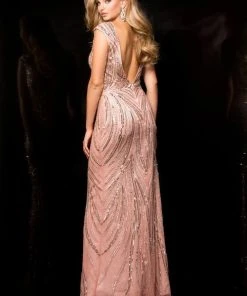 Scala - 48689 Fitted Encrusted Prom Dress