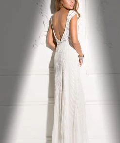 Scala - 48689 Fitted Encrusted Prom Dress