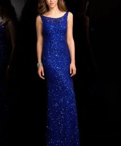 Scala - 48700 Low Back Sequin Prom Dress 10 Scala - 48700 Low Back Sequin Prom Dress