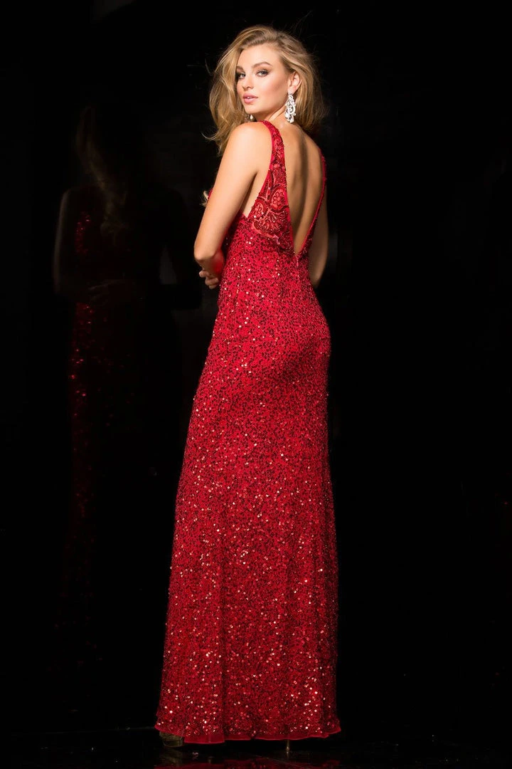 Scala - 48700 Low Back Sequin Prom Dress 8 Scala - 48700 Low Back Sequin Prom Dress