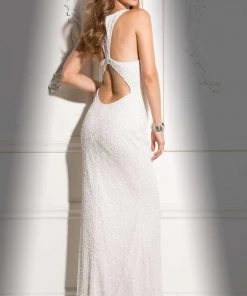 Scala - 48703 High Neck Sequins Prom Dress