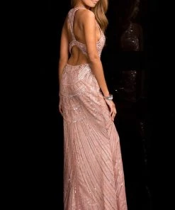 Scala - 48714 High Neck Long Evening Dress