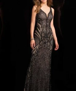 Scala - 48721 V-Neckline Beaded Prom Dress 16 Scala - 48721 V-Neckline Beaded Prom Dress