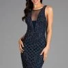 Scala - 48880 Lattice Beaded Halter Sheath Dress 1 Scala - 48880 Lattice Beaded Halter Sheath Dress