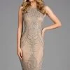 Scala - 48890 Scoop Cutout Back Ornate Sheath Dress