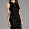 Scala - 48897ML Fully Sequined Jewel Neck Fitted Dress