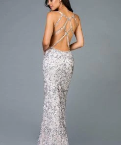 Scala - 48932 Sequin Ornate Sheath Gown 9 Scala - 48932 Sequin Ornate Sheath Gown
