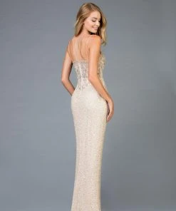 Scala - 48940 Embellished Halter Gown With Slit 7 Scala - 48940 Embellished Halter Gown With Slit