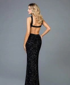 Scala - 48944 Sequined Halter Sheath Dress 7 Scala - 48944 Sequined Halter Sheath Dress