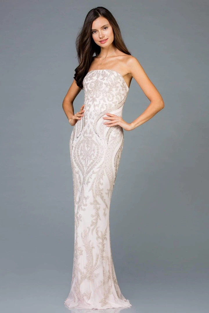 Scala - 48950 Embellished Straight Across Neck Sheath Dress 5 Scala - 48950 Embellished Straight Across Neck Sheath Dress