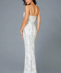 Scala - 48950 Embellished Straight Across Neck Sheath Dress 7 Scala - 48950 Embellished Straight Across Neck Sheath Dress