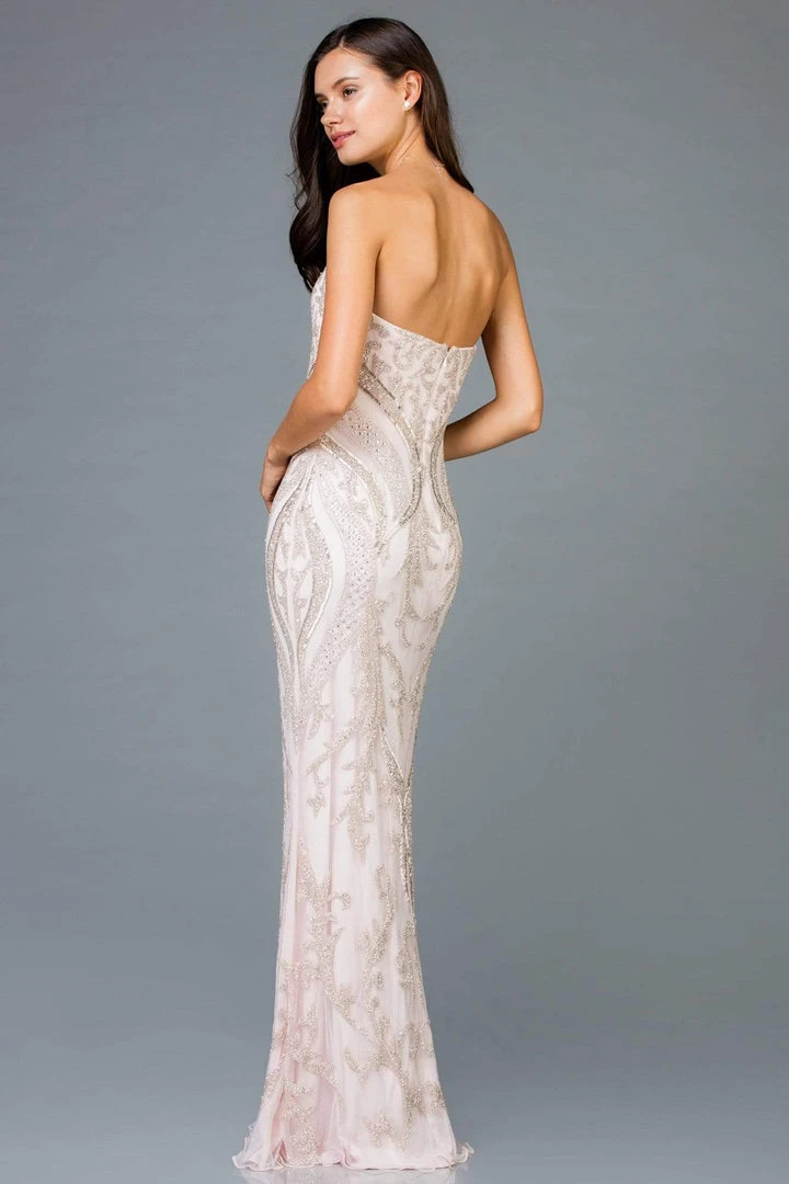 Scala - 48950 Embellished Straight Across Neck Sheath Dress 6 Scala - 48950 Embellished Straight Across Neck Sheath Dress