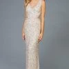 Scala - 48962 Sequined V-neck Long Sheath Dress 1 Scala - 48962 Sequined V-neck Long Sheath Dress