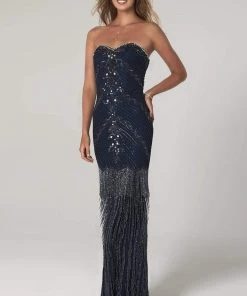 SCALA - 48990 Sweetheart Embellished Long Sheath Dress 8 SCALA - 48990 Sweetheart Embellished Long Sheath Dress