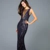Scala - 60003 Beaded Illusion Bateau Sheath Dress
