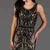 SCALA - 60038 Strappy Sequined Fitted Cocktail Dress