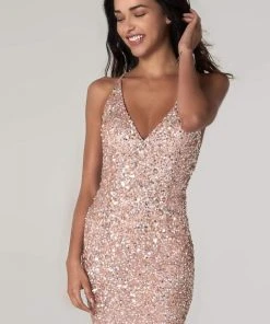 SCALA - 60060 Neon Open Back Sequined Short Dress