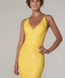 SCALA - 60060 Neon Open Back Sequined Short Dress