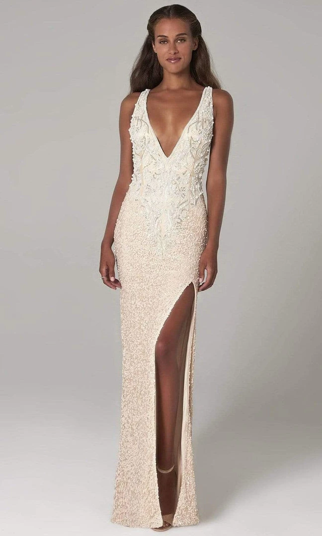 SCALA - 60082 Embellished Sheer Back Long Dress 7 SCALA - 60082 Embellished Sheer Back Long Dress