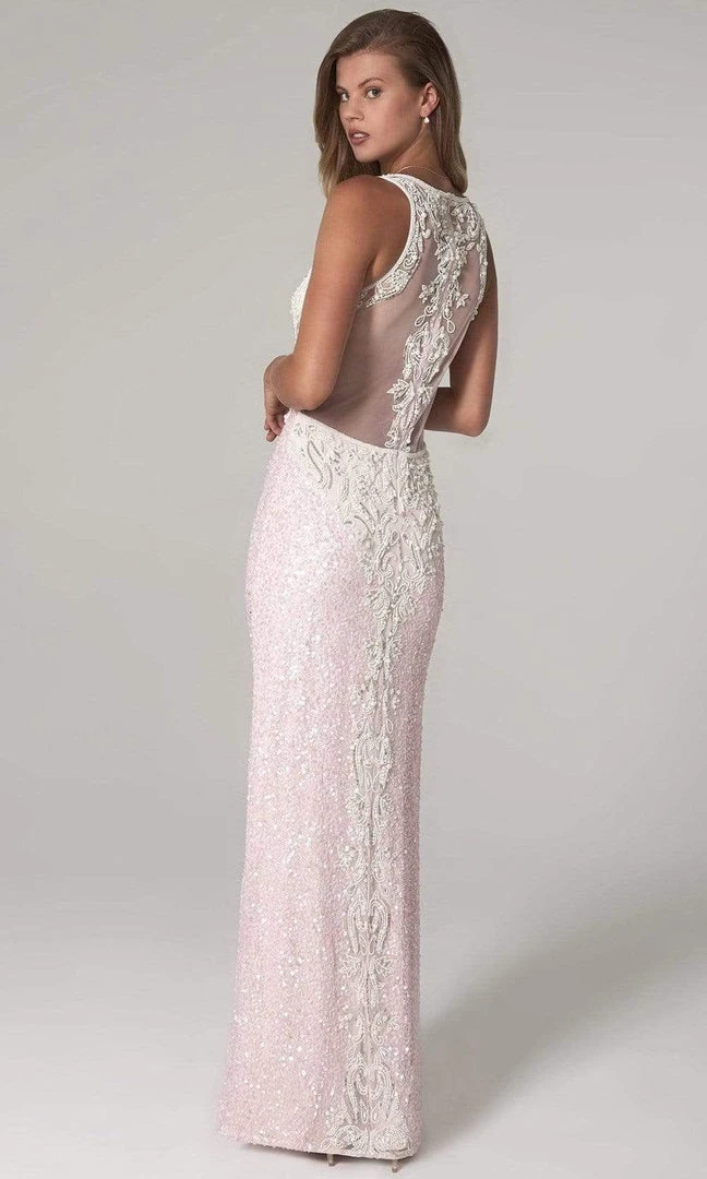 SCALA - 60082 Embellished Sheer Back Long Dress 6 SCALA - 60082 Embellished Sheer Back Long Dress