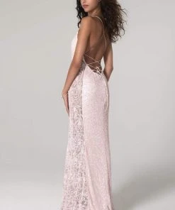 SCALA - 60096 V-Neck Sequined Long Dress 11 SCALA - 60096 V-Neck Sequined Long Dress