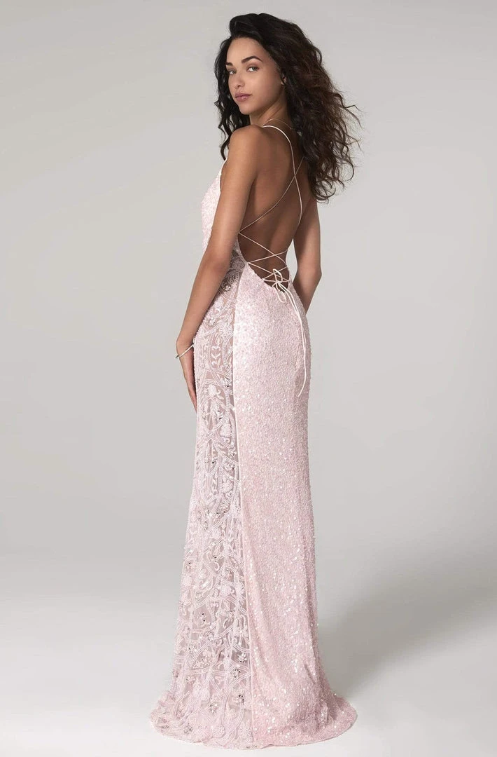 SCALA - 60096 V-Neck Sequined Long Dress 6 SCALA - 60096 V-Neck Sequined Long Dress