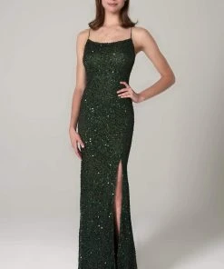 SCALA - 60100 Scoop Sequined Column Dress 12 SCALA - 60100 Scoop Sequined Column Dress